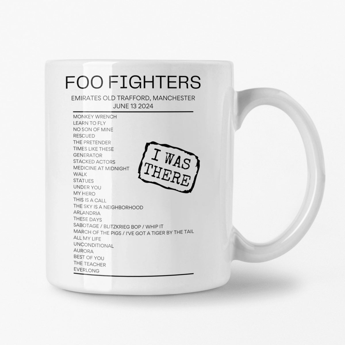 Foo Fighters Manchester June 13 2024 Setlist Mug