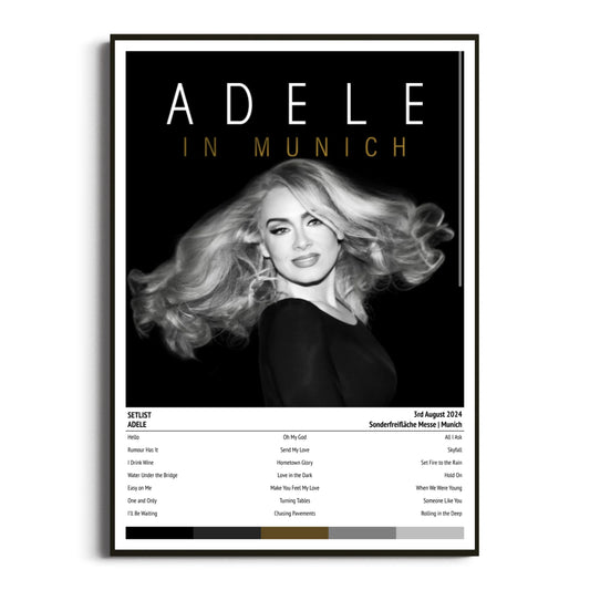 Adele Munich Sonderfreifläche Messe 03 August 2024 Setlist Tour Poster