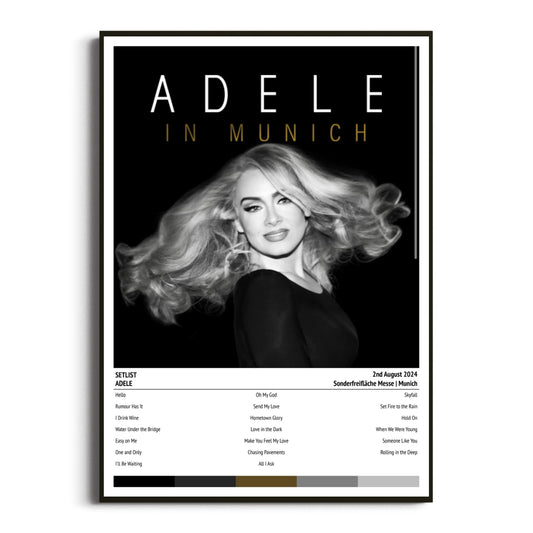 Adele Munich Sonderfreifläche Messe 02 August 2024 Setlist Tour Poster