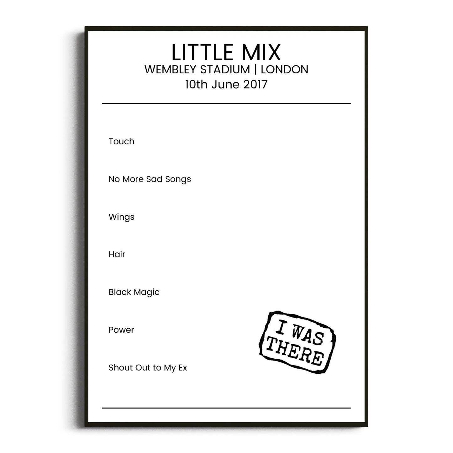 Little Mix London 10 June 2017 Setlist Poster