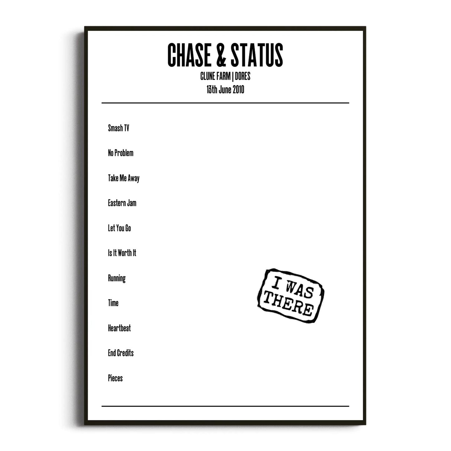 Chase & Status Dores 13 June 2010 Setlist Poster