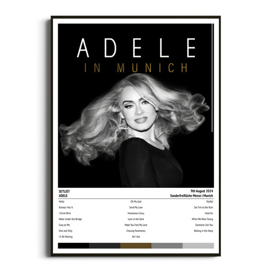 Adele Munich Sonderfreifläche Messe 09 August 2024 Setlist Tour Poster