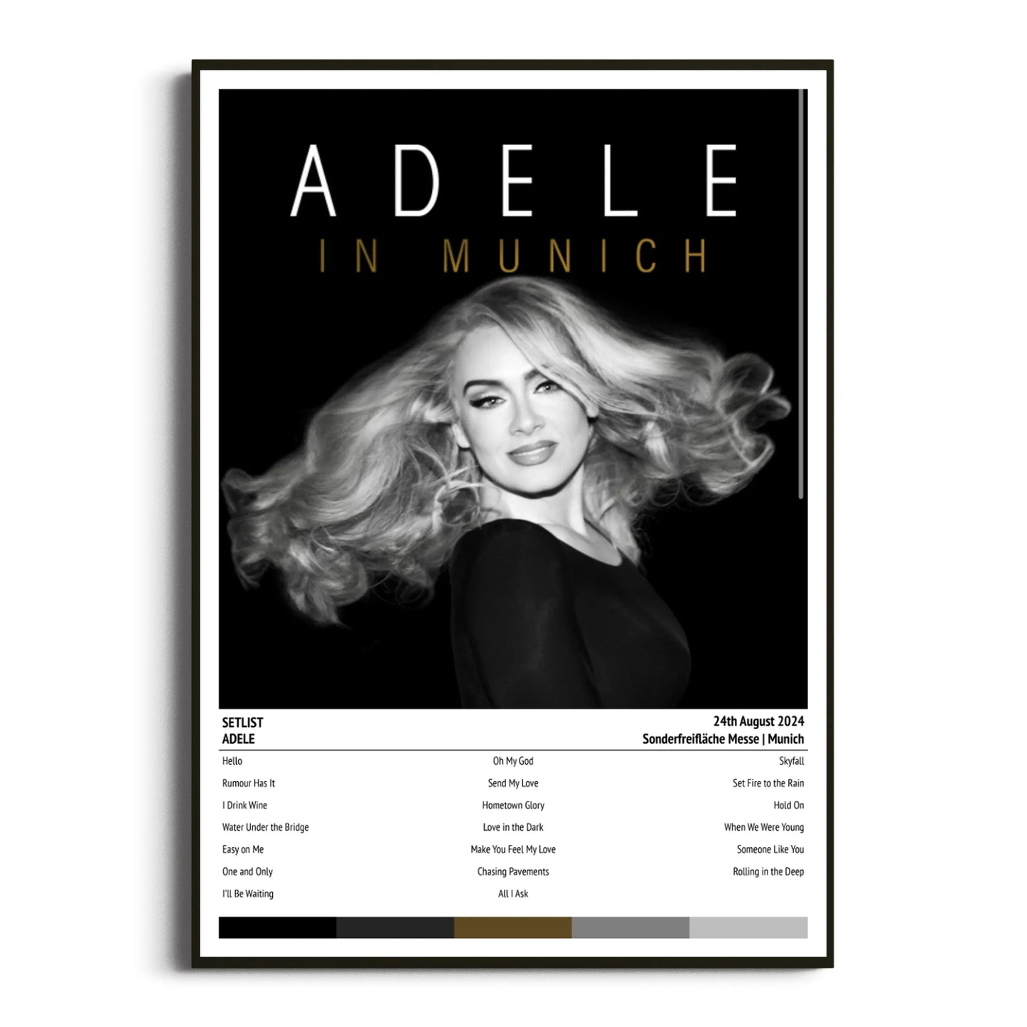 Adele Munich Sonderfreifläche Messe 24 August 2024 Setlist Tour Poster