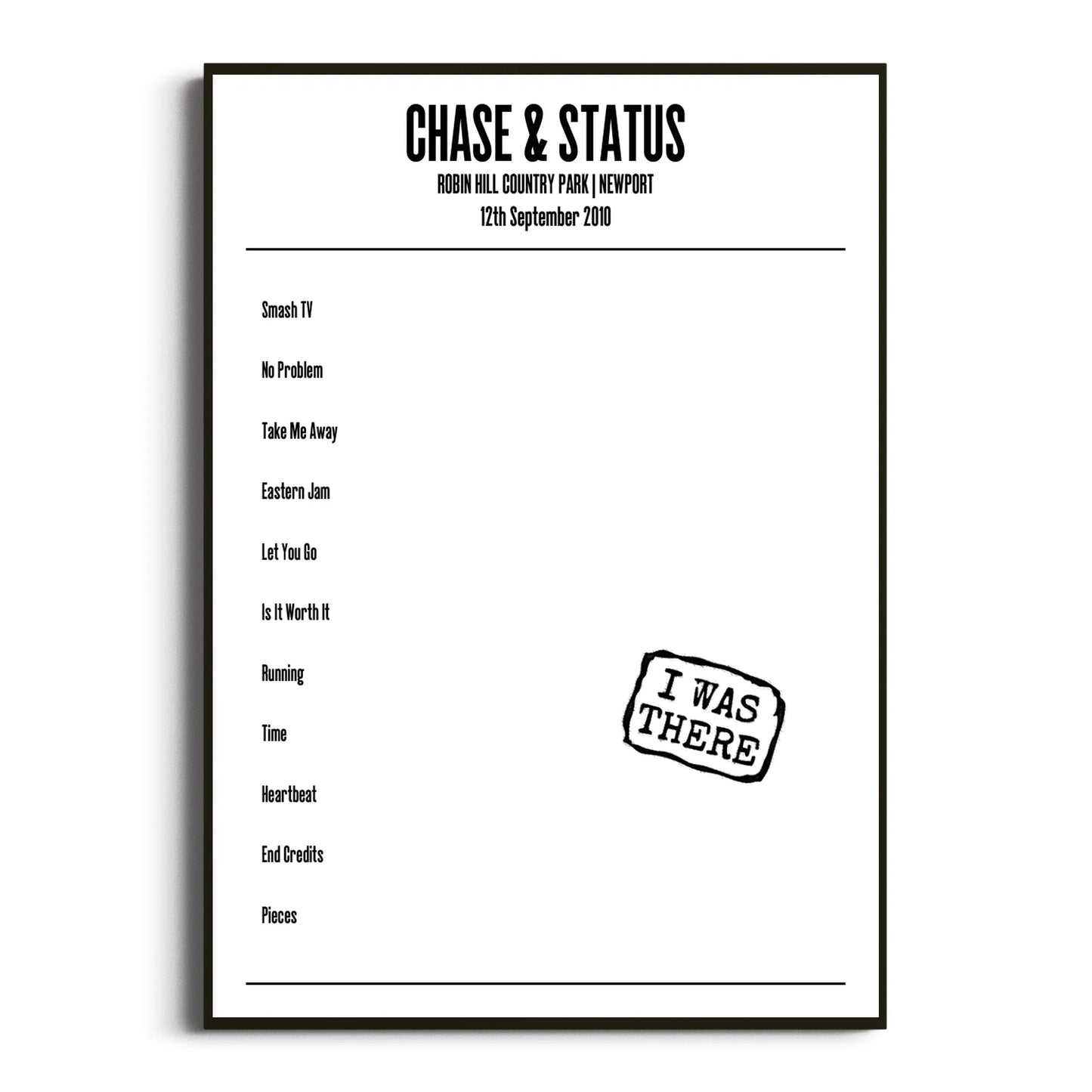 Chase & Status Newport 12 September 2010 Setlist Poster