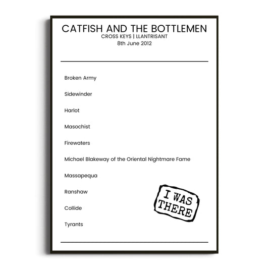 Catfish and the Bottlemen Llantrisant 08 June 2012 Setlist Poster