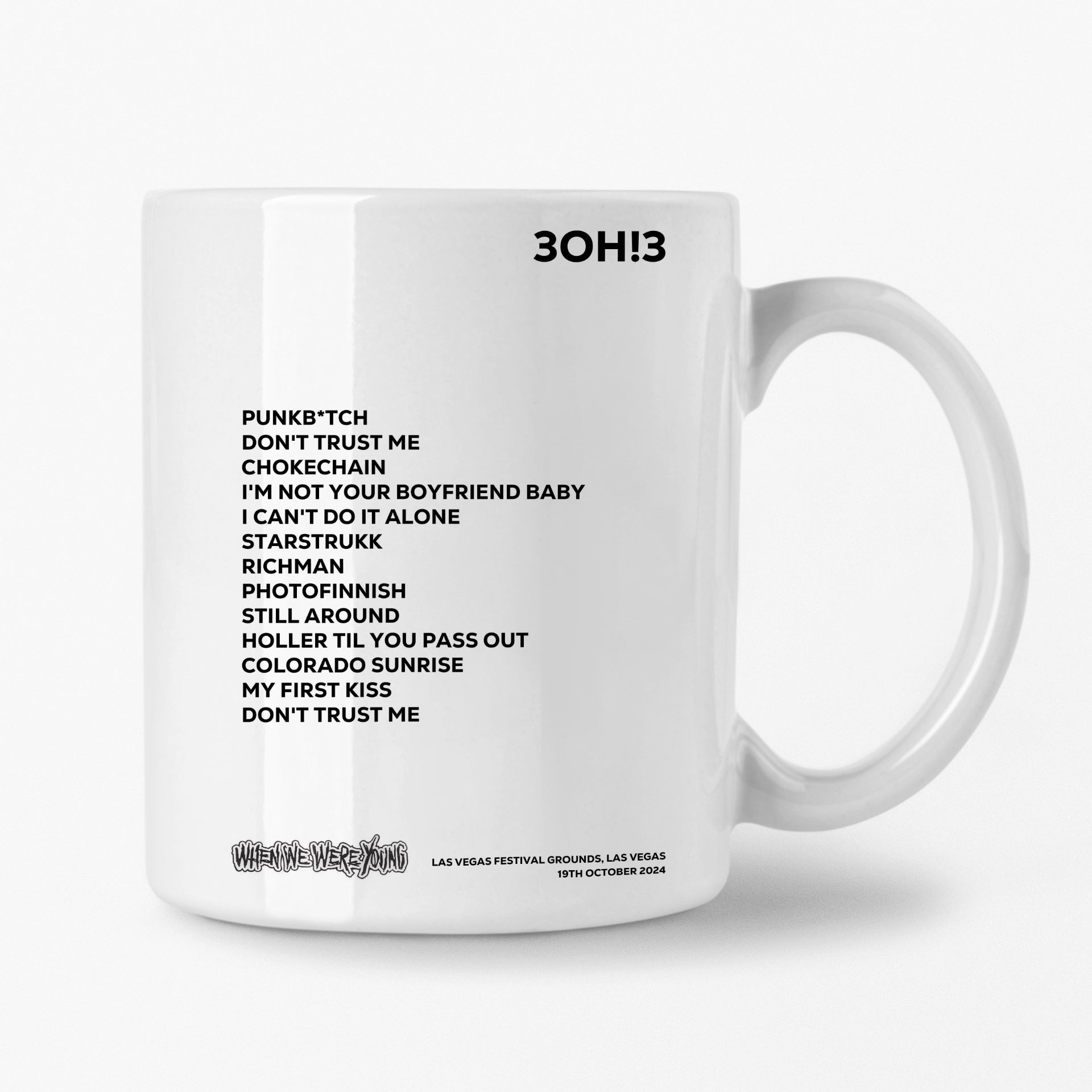 3OH!3 Las Vegas 19th October 2024 Setlist Mug - Setlist