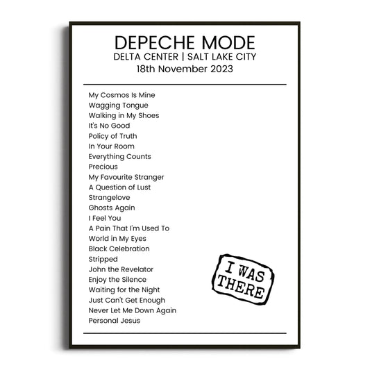 Depeche Mode Salt Lake City 18 November 2023 Setlist Poster