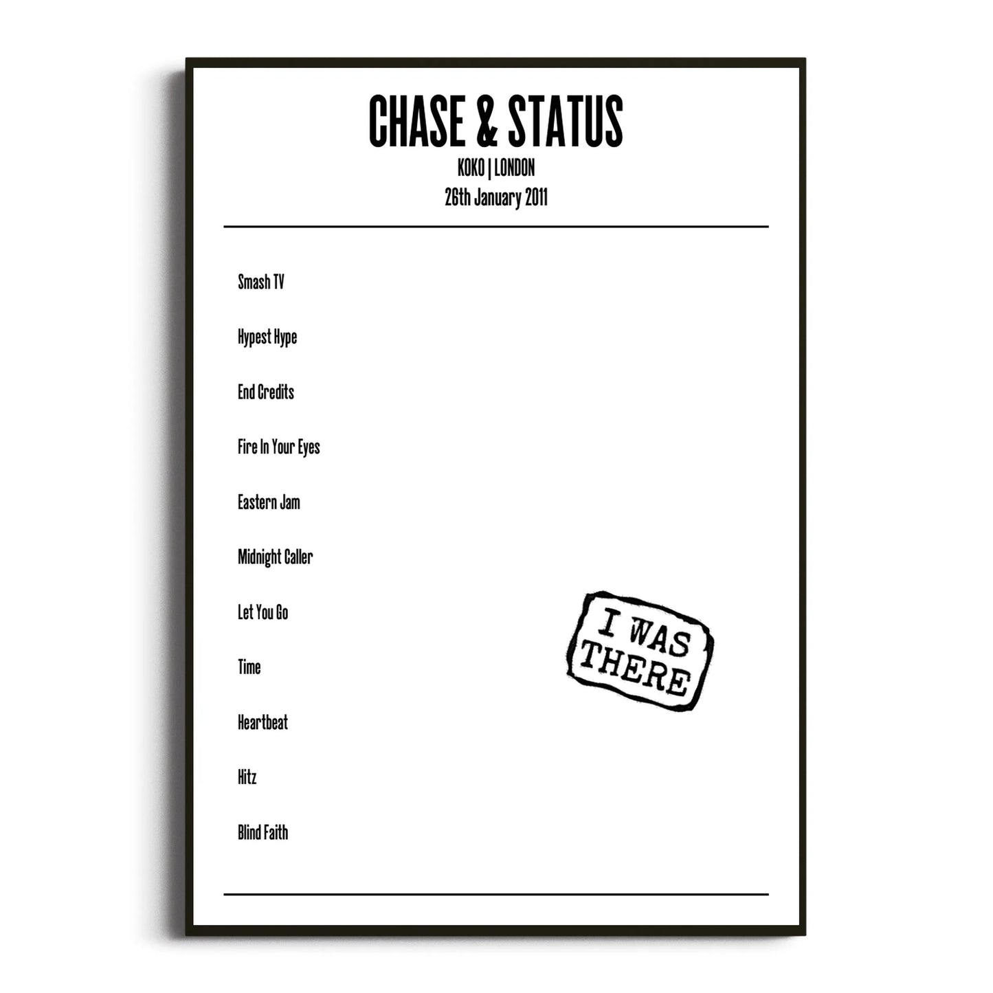 Chase & Status London 26 January 2011 Setlist Poster