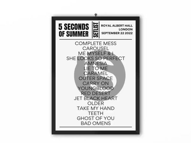 5 Seconds of Summer Setlist Albert Hall September 2022 - Setlist