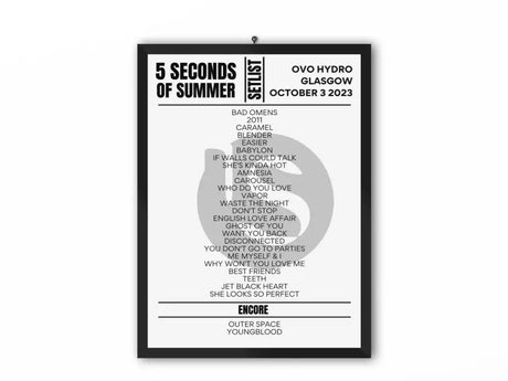 5 Seconds of Summer Setlist Glasgow October 2023 - Setlist