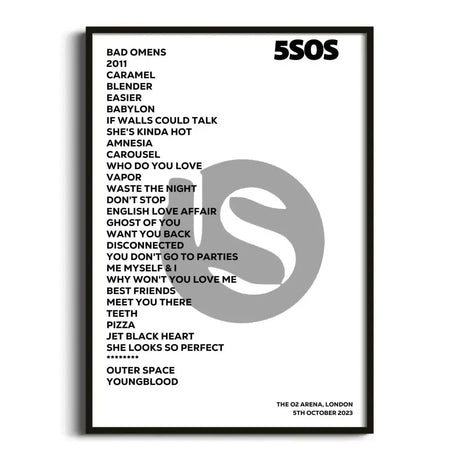 5 Seconds of Summer Setlist London October 2023 - Setlist