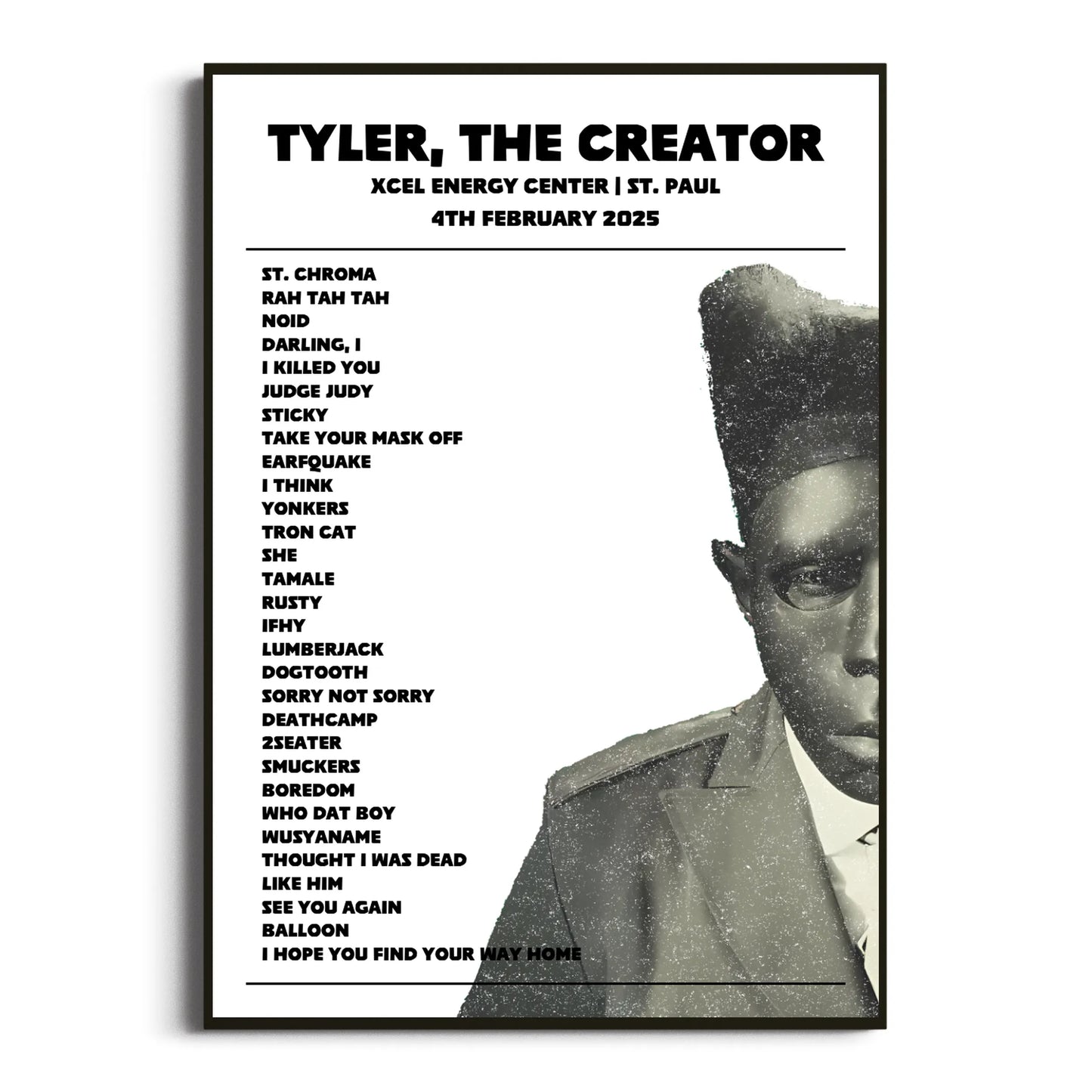 Tyler, The Creator St. Paul 04 February 2025 Setlist Poster