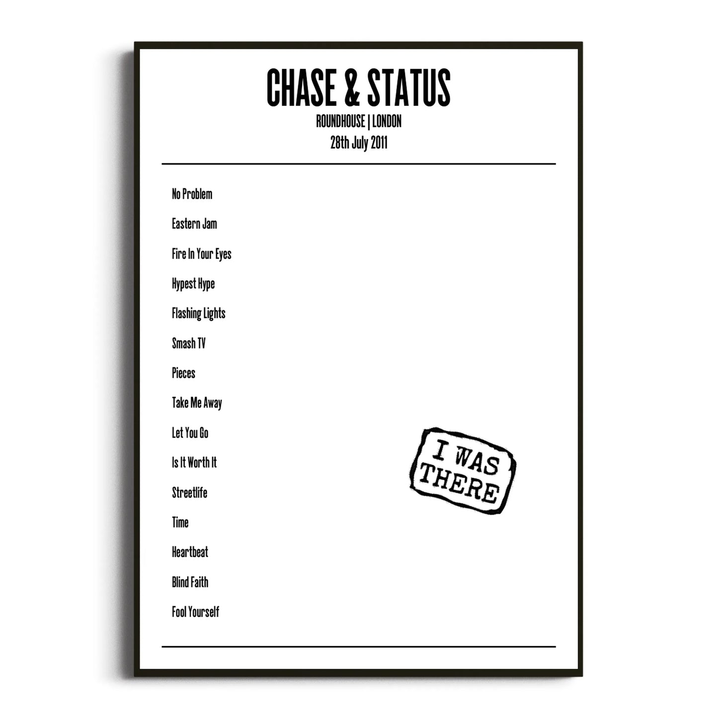 Chase & Status London 28 July 2011 Setlist Poster