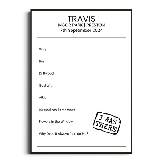 Travis Preston 07 September 2024 Setlist Poster