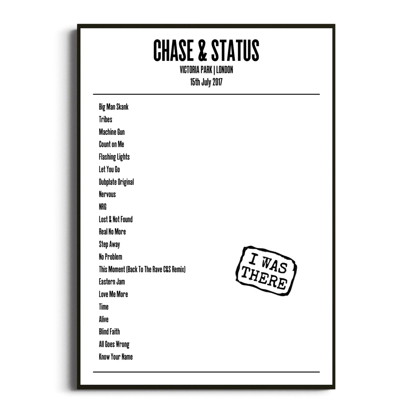 Chase & Status London 15 July 2017 Setlist Poster