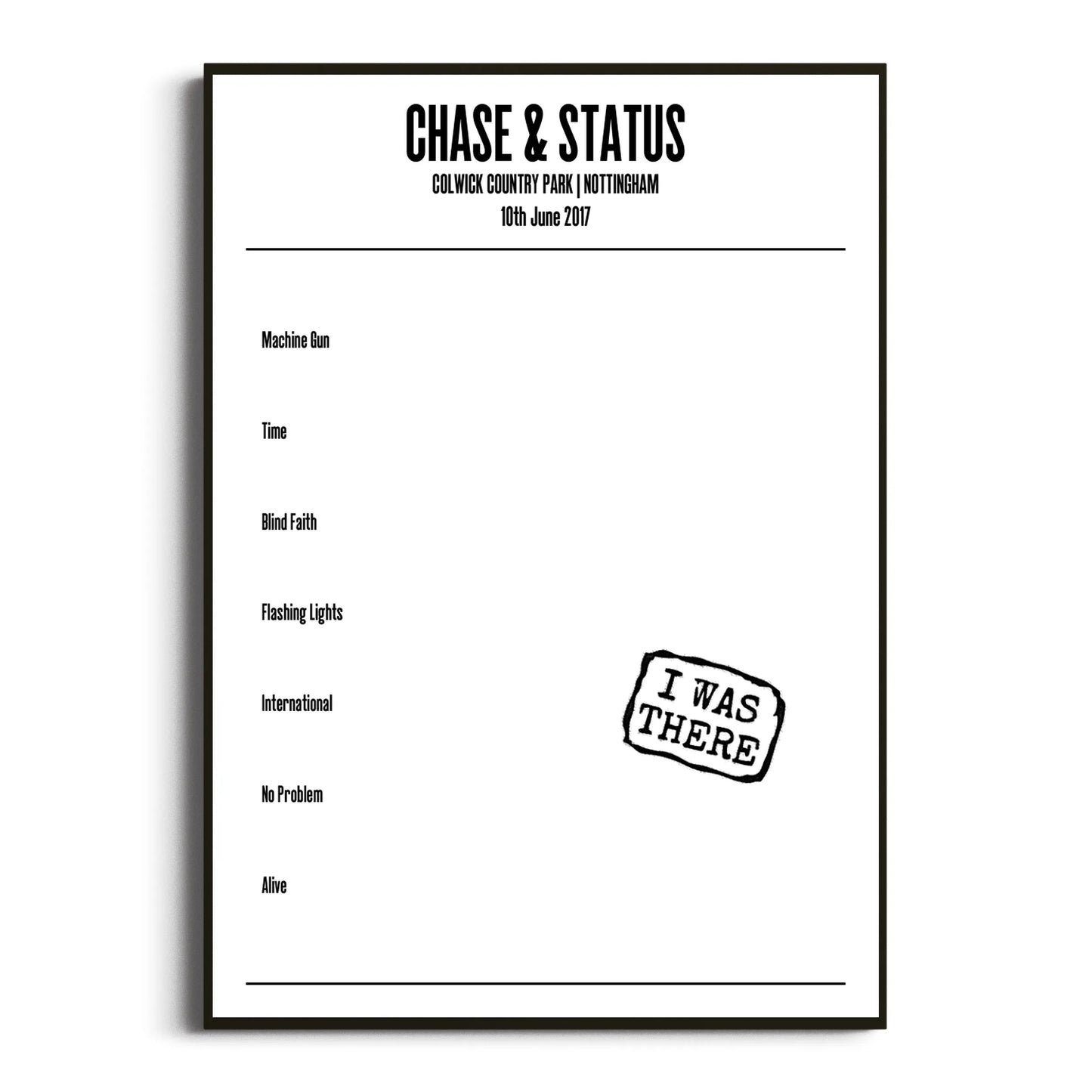 Chase & Status Nottingham 10 June 2017 Setlist Poster