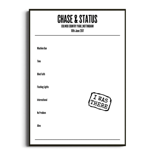 Chase & Status Nottingham 10 June 2017 Setlist Poster