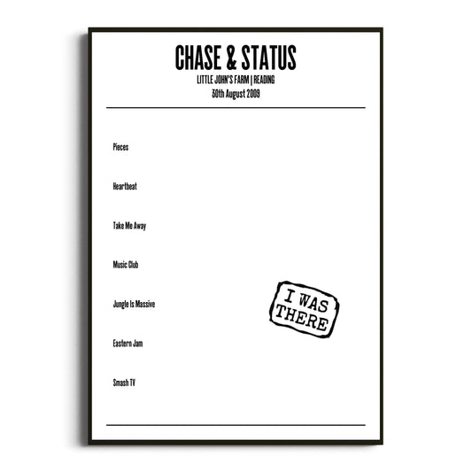 Chase & Status Reading 30 August 2009 Setlist Poster