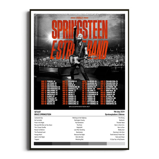 Bruce Springsteen Odense Dyrskuepladsen 09 July 2024 Setlist Tour Poster