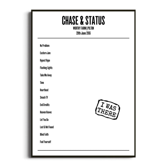 Chase & Status Pilton 29 June 2013 Setlist Poster