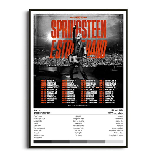 Bruce Springsteen Albany MVP Arena 15 April 2024 Setlist Tour Poster