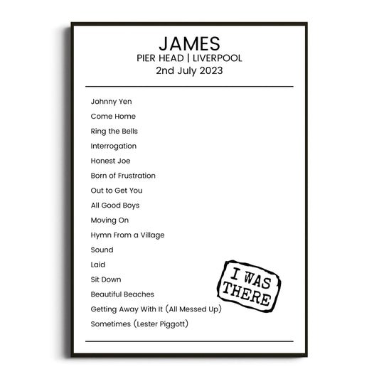 James Liverpool 02 July 2023 Setlist Poster