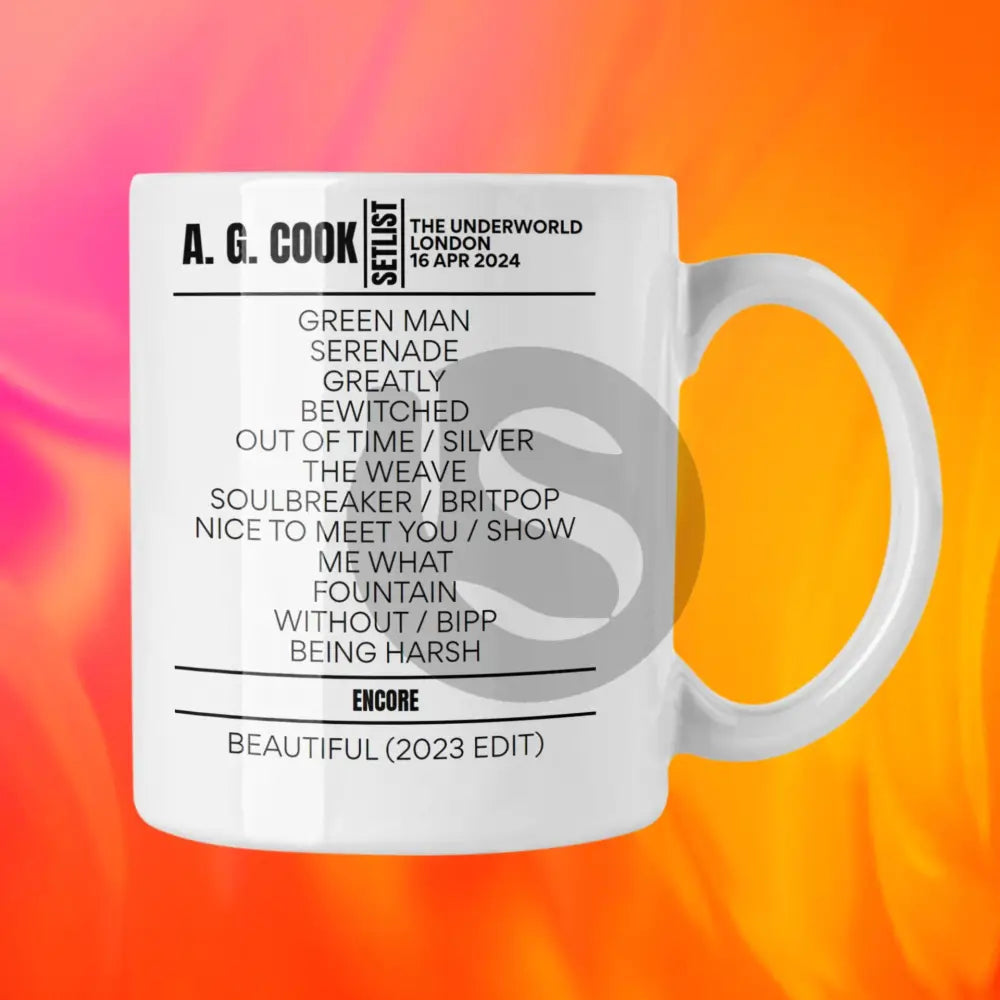 A.G Cook London April 2024 Setlist Mug - Setlist