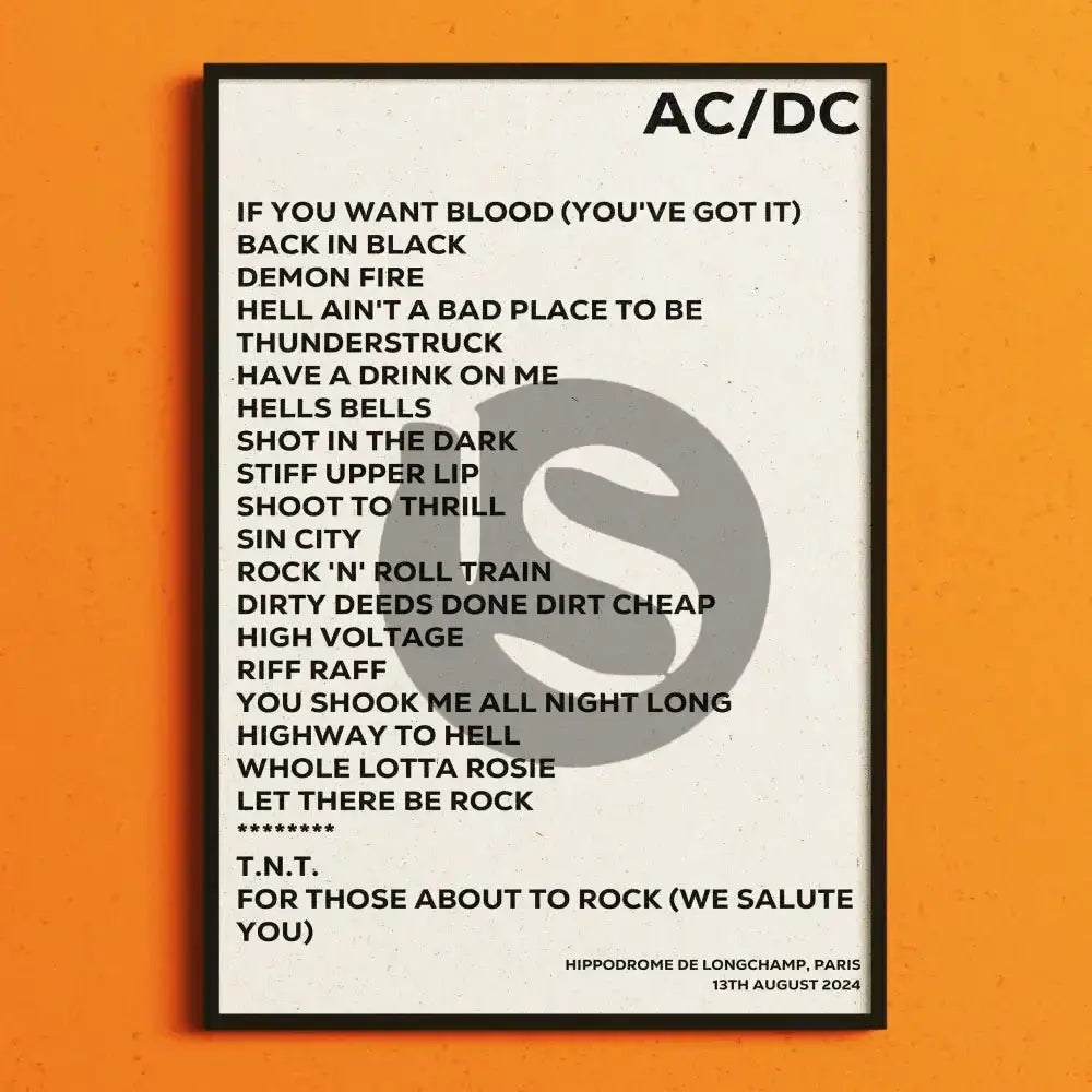 AC/DC Paris 13th August 2024 - Gig Setlist - Setlist