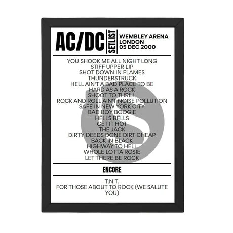 AC/DC Setlist 05 - 12 - 2000 - London - Setlist