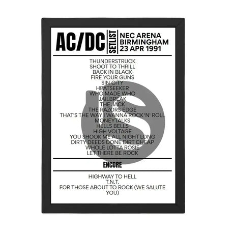 AC/DC Setlist 23 - 04 - 1991 - Birmingham - Setlist