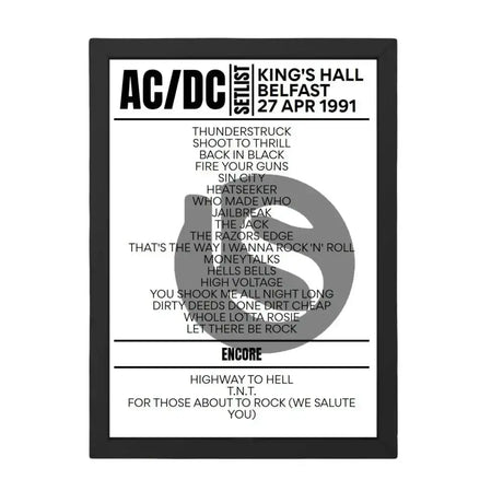 AC/DC Setlist 27 - 04 - 1991 - Belfast - Setlist