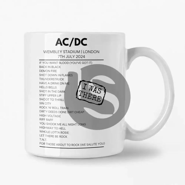 AC/DC Wembley Stadium July 7 2024 Setlist Mug - Setlist