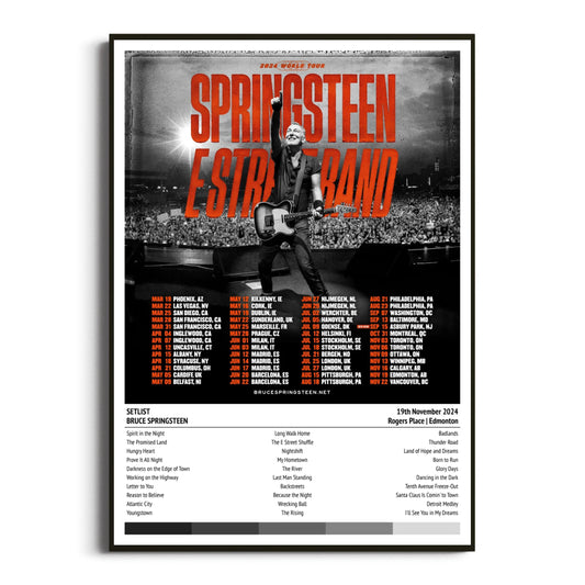 Bruce Springsteen Edmonton Rogers Place 19 November 2024 Setlist Tour Poster