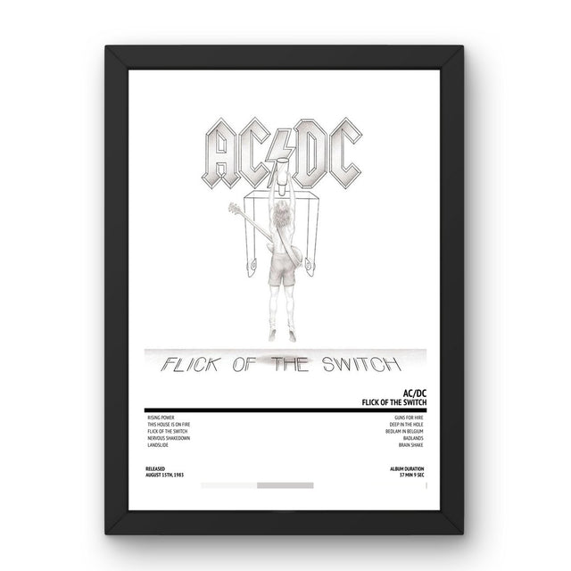 AC/DC - Flick of the Switch (1983) Poster - Setlist