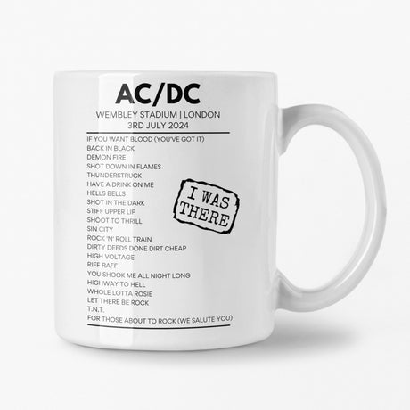 AC/DC Wembley Stadium July 3 2024 Setlist Mug - Setlist
