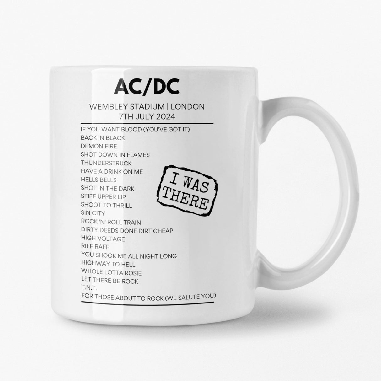 AC/DC Wembley Stadium July 7 2024 Setlist Mug - Setlist