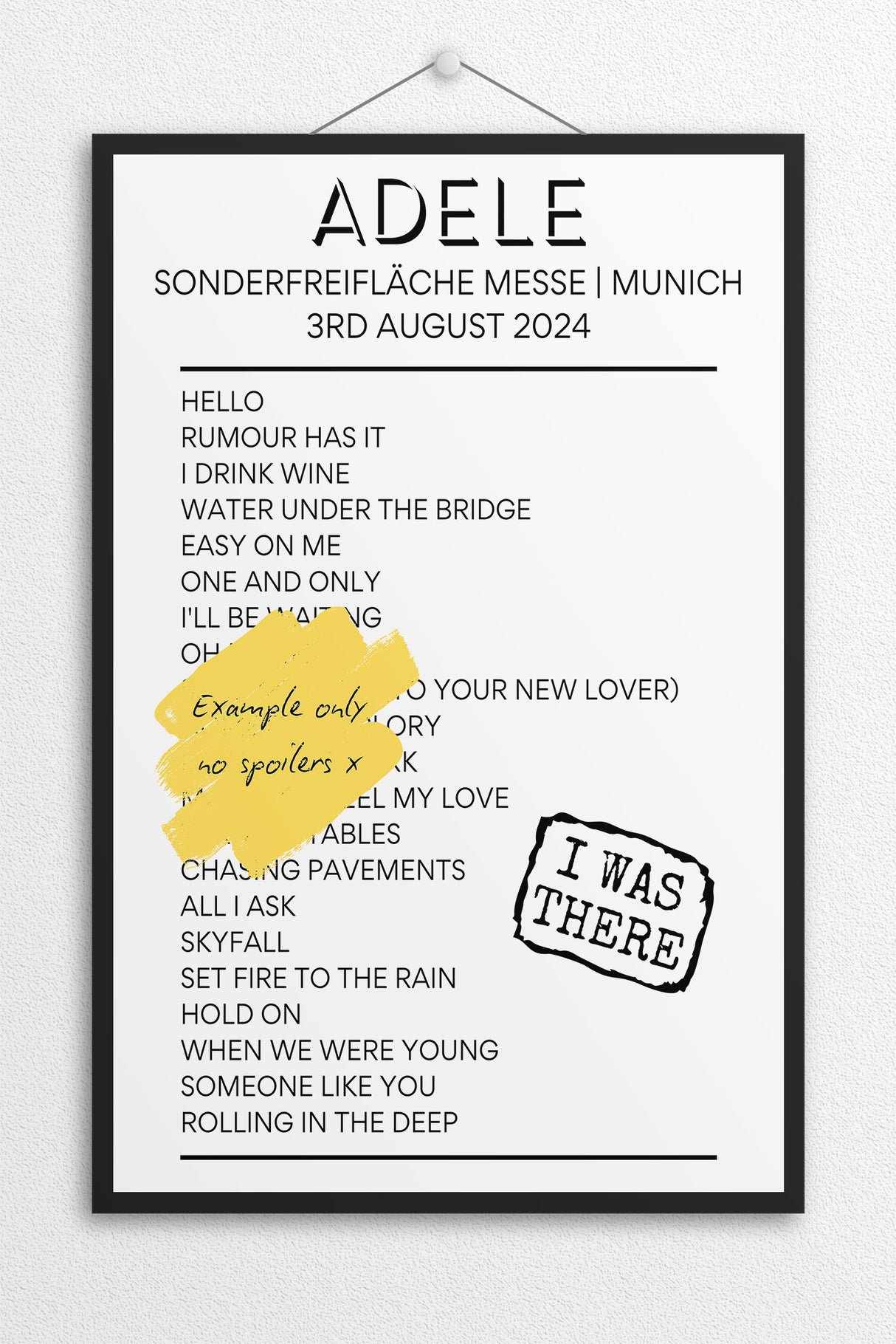 Adele Munich 2024 - Setlist Posters - Setlist