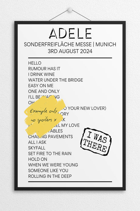 Adele Munich 2024 - Setlist Posters - Setlist