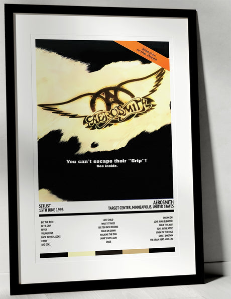 Aerosmith Get a Grip Target Center Minneapolis 13th June 1993 - Setlist Tour Poster - Setlist