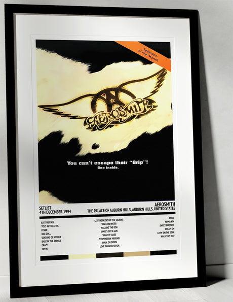 Aerosmith Get a Grip The Palace of Auburn Hills Auburn Hills 4th December 1994 - Setlist Tour Poster - Setlist