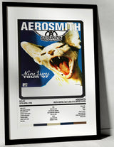 Aerosmith Nine Lives Delta Center Salt Lake City 18th April 1998 - Setlist Tour Poster - Setlist