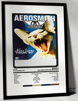 Aerosmith Nine Lives Joyce Center Notre Dame 29th November 1998 - Setlist Tour Poster - Setlist