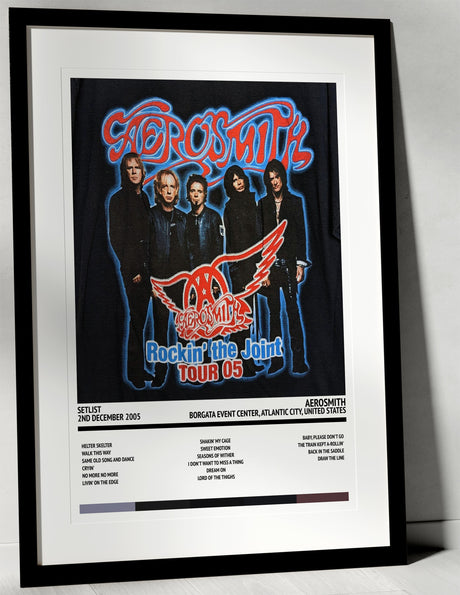 Aerosmith Rockin' the Joint Borgata Event Center Atlantic City 2nd December 2005 - Setlist Tour Poster - Setlist