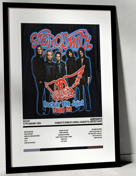 Aerosmith Rockin' the Joint Charlotte Bobcats Arena Charlotte 12th January 2006 - Setlist Tour Poster - Setlist