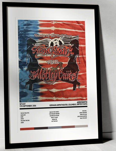 Aerosmith Route of All Evil Germain Amphitheater Columbus 5th September 2006 - Setlist Tour Poster - Setlist