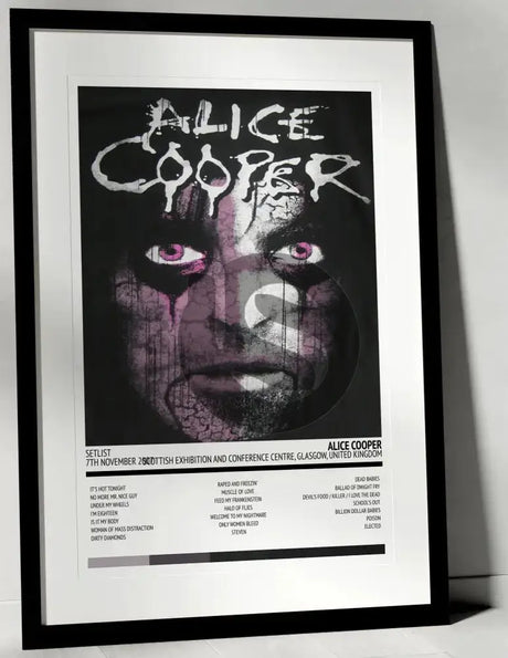 Alice Cooper Psychodrama Tour Scottish Exhibition and Conference Centre Glasgow 7th November 2007 - Setlist Tour Poster - Setlist