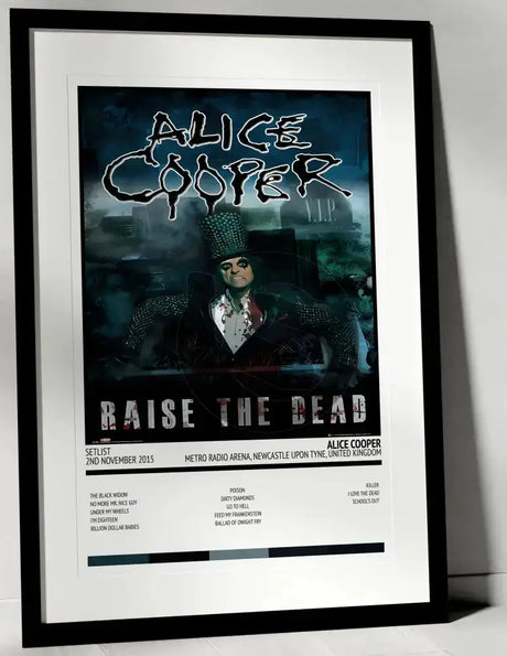 Alice Cooper Raise the Dead Metro Radio Arena Newcastle upon Tyne 2nd November 2015 - Setlist Tour Poster - Setlist