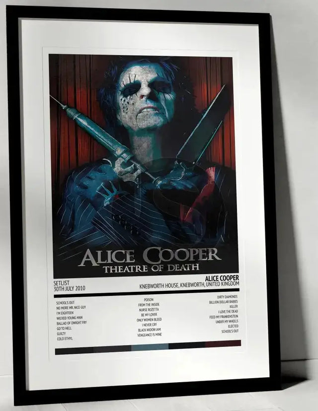 Alice Cooper Theatre of Death Knebworth House Knebworth 30th July 2010 - Setlist Tour Poster - Setlist