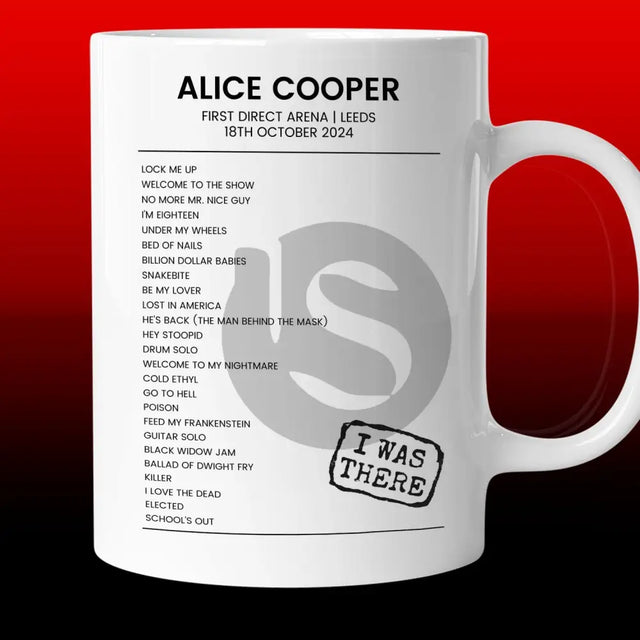 Alice Cooper Too Close for Comfort First Direct Arena Leeds 18th October 2024 - Setlist Mug - Setlist