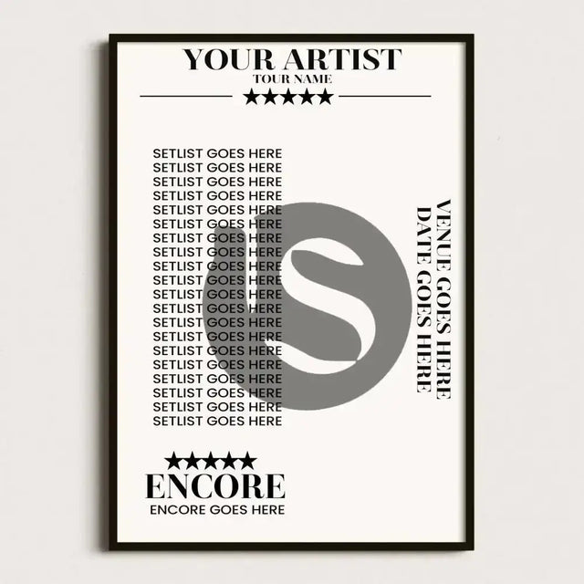 Any Custom Request - Basic Design Setlist Poster - Setlist